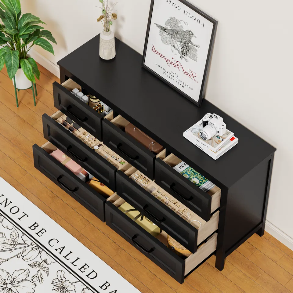 homall-bedroom-kommode-braun-7-schubladen-137-cm-mit-kippschutz image 1