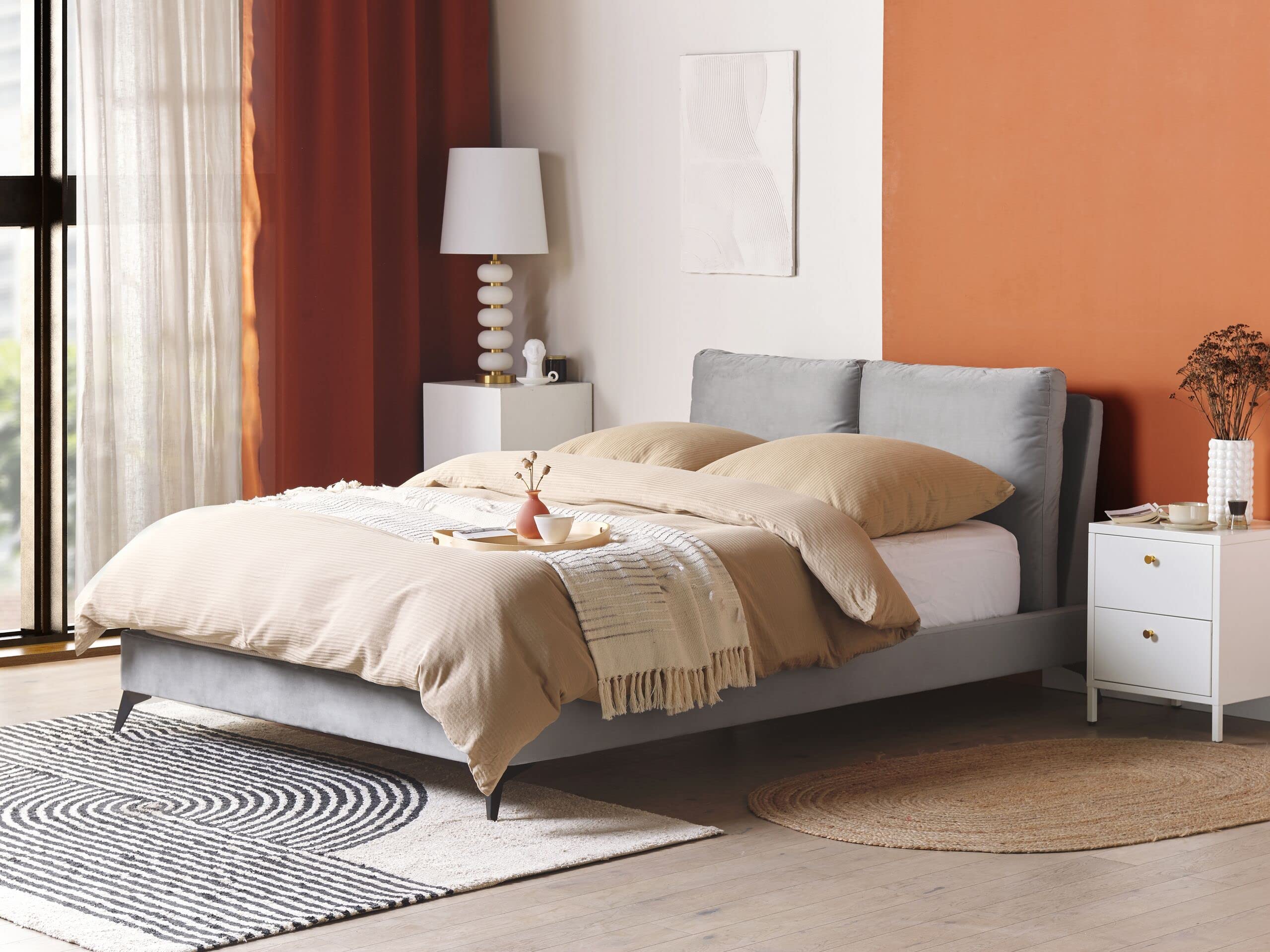 beliani-melle-polsterbett-140x200-grau-samt image 2