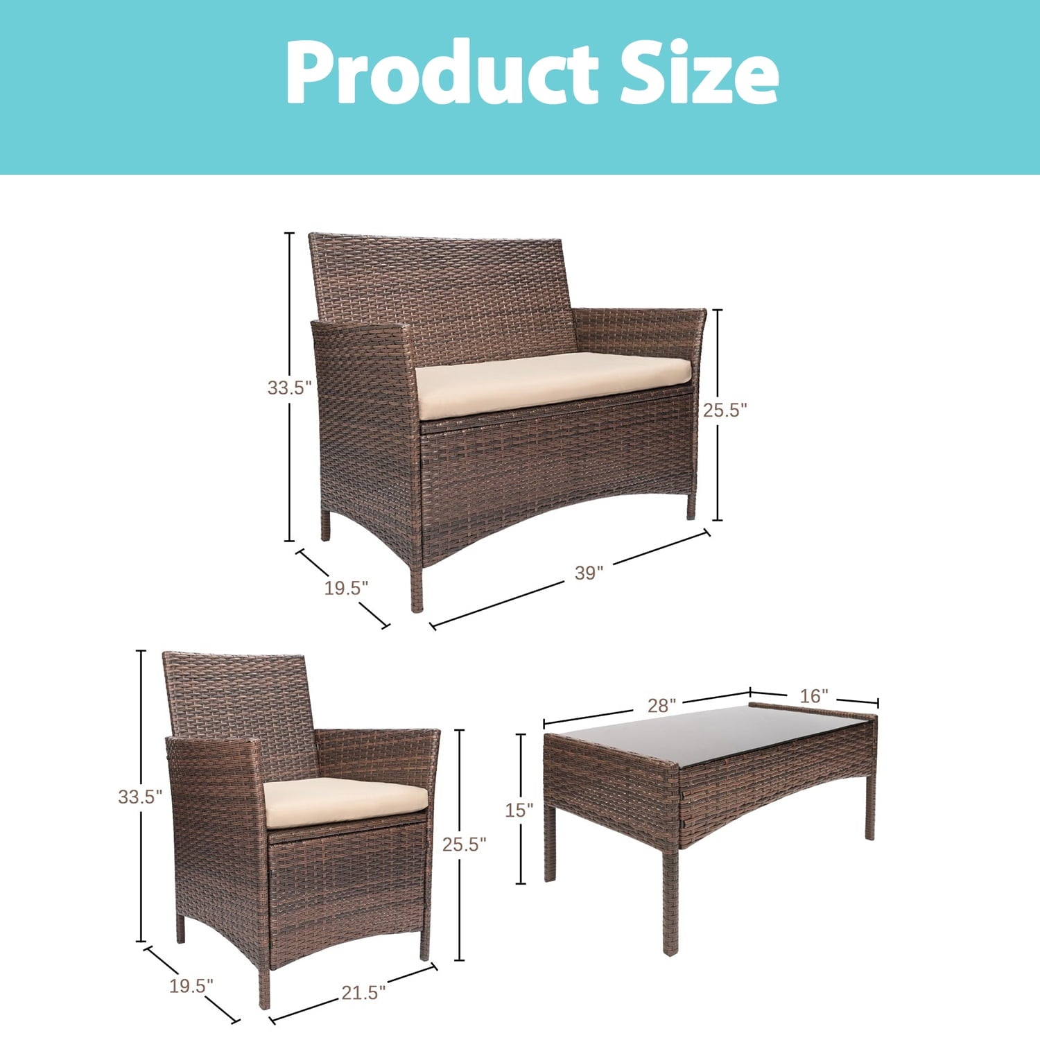 homall-patio-rattan-lounge-set-beige-4-teilig-mit-kissen image 3