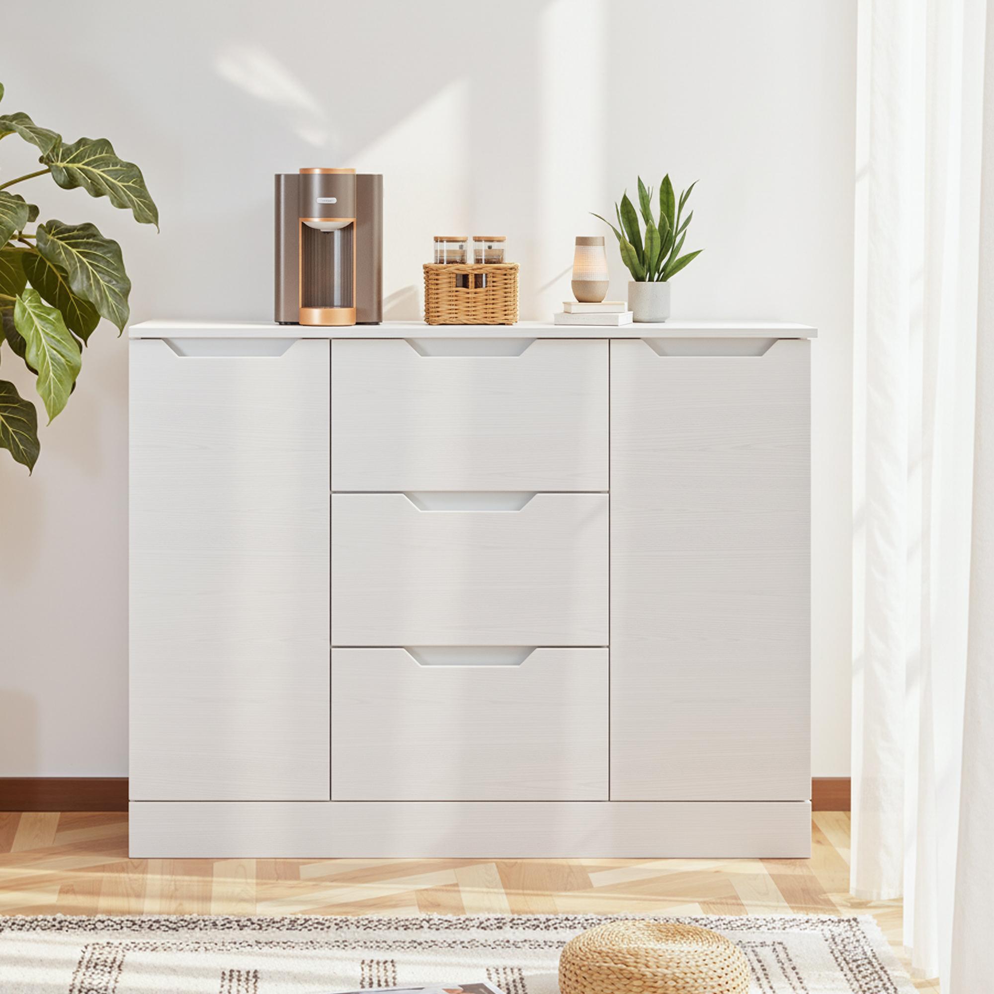bealife-ap115-sideboard-wei-100-cm-2-t-ren-3-schubladen image 2