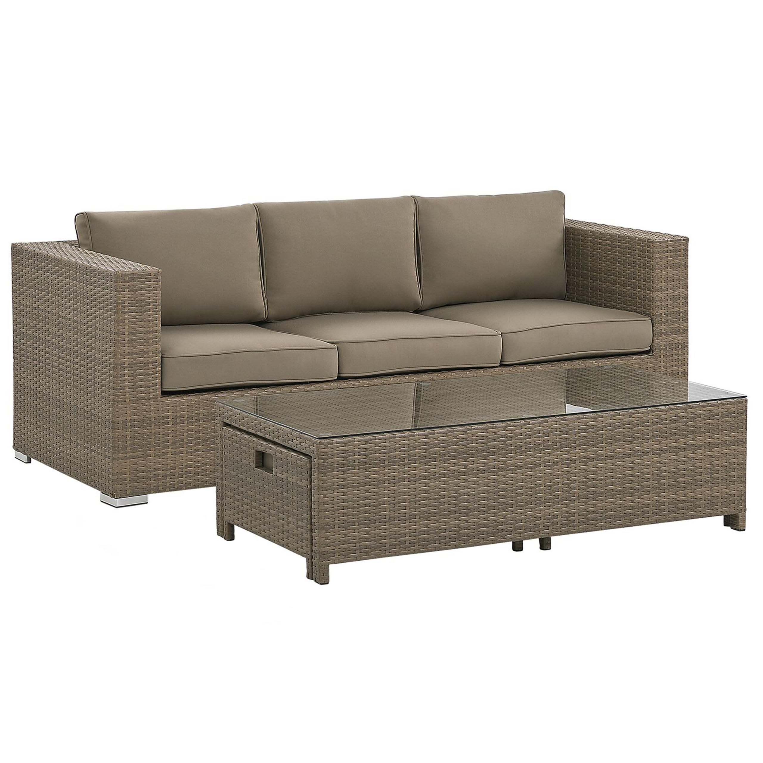 beliani-belluno-lounge-rattan-braun-5-personen-mit-glastisch image 6