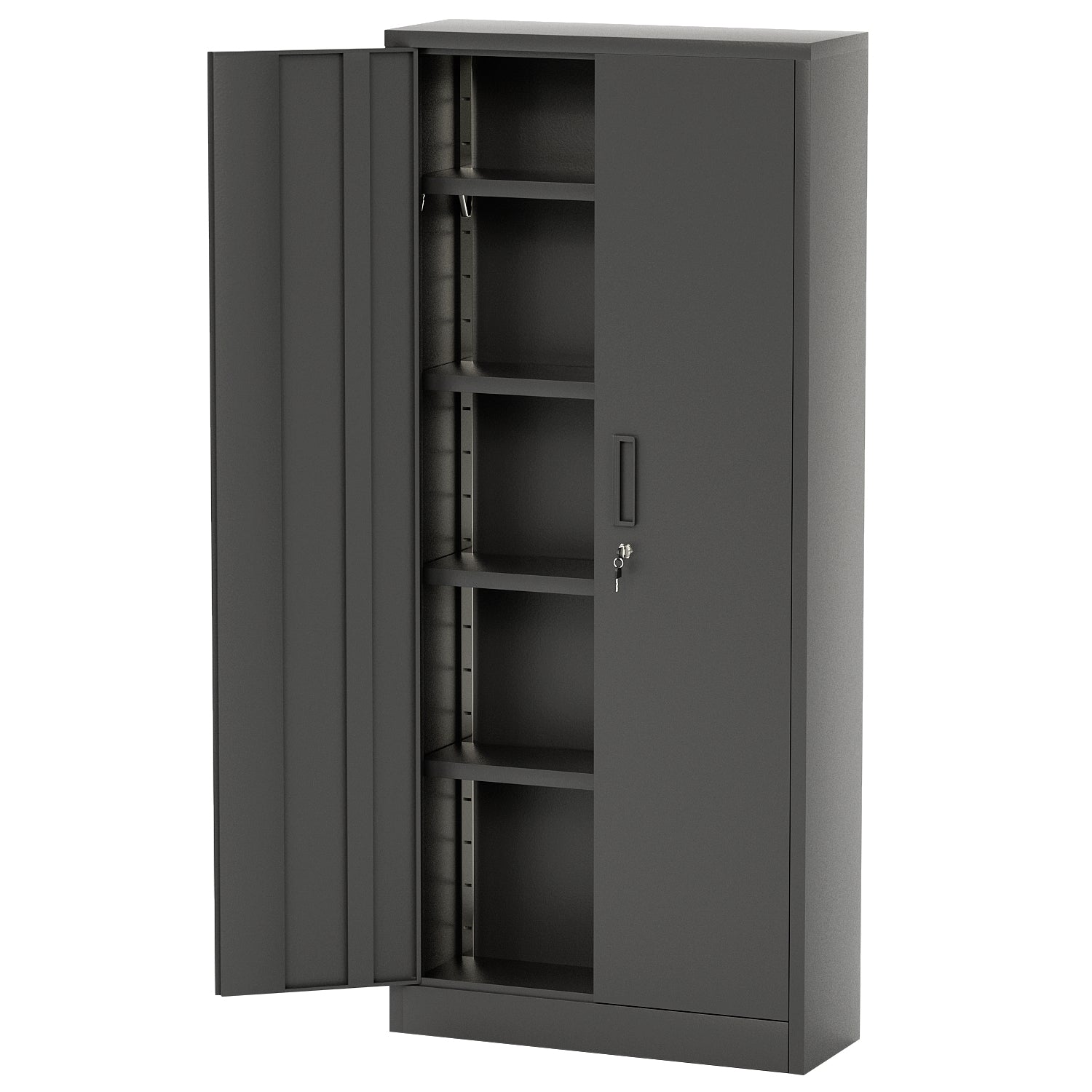 homall-shelf-metallschrank-schwarz-180-cm-abschlie-bar image 6