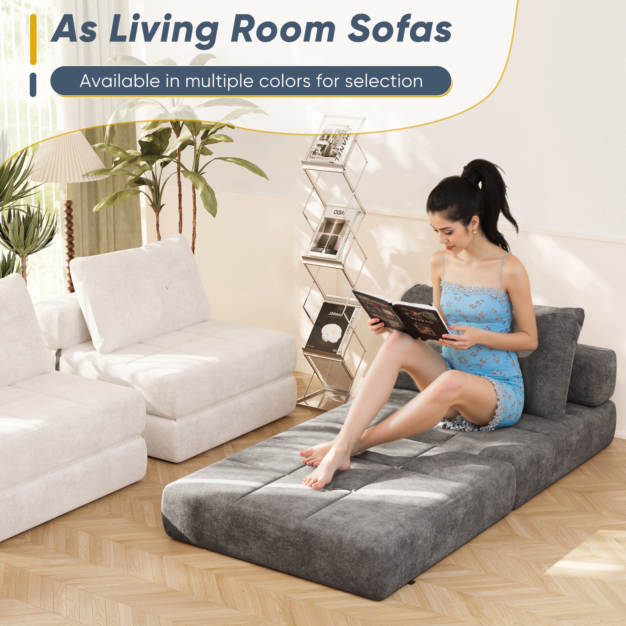 homall-sofa-klappsofa-schlafsofa-grau-schaumstoff image 6