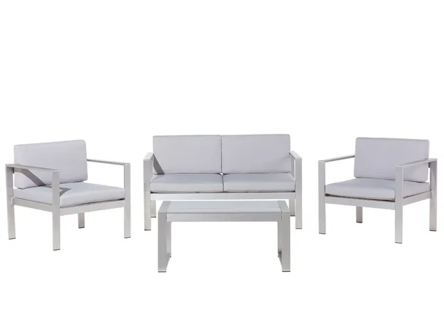 beliani-salerno-gartenset-4-personen-hellgrau-aluminium image 1