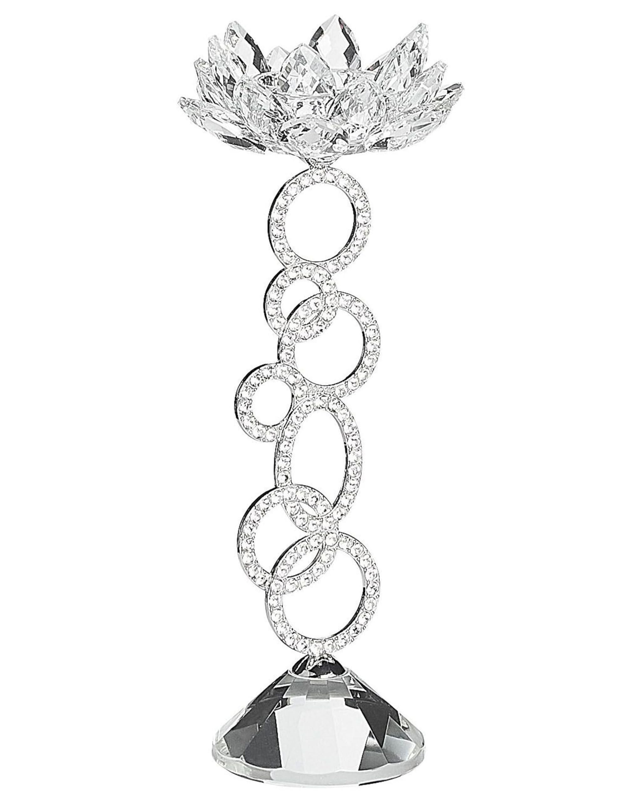 beliani-oviedo-kerzenst-nder-silbern-27-cm-glas image 1