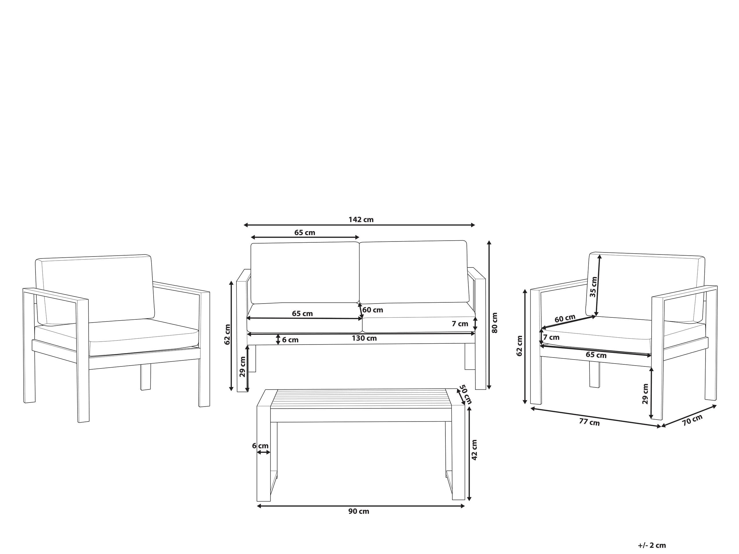 beliani-salerno-gartenset-aluminium-dunkelgrau-4-teilig image 3