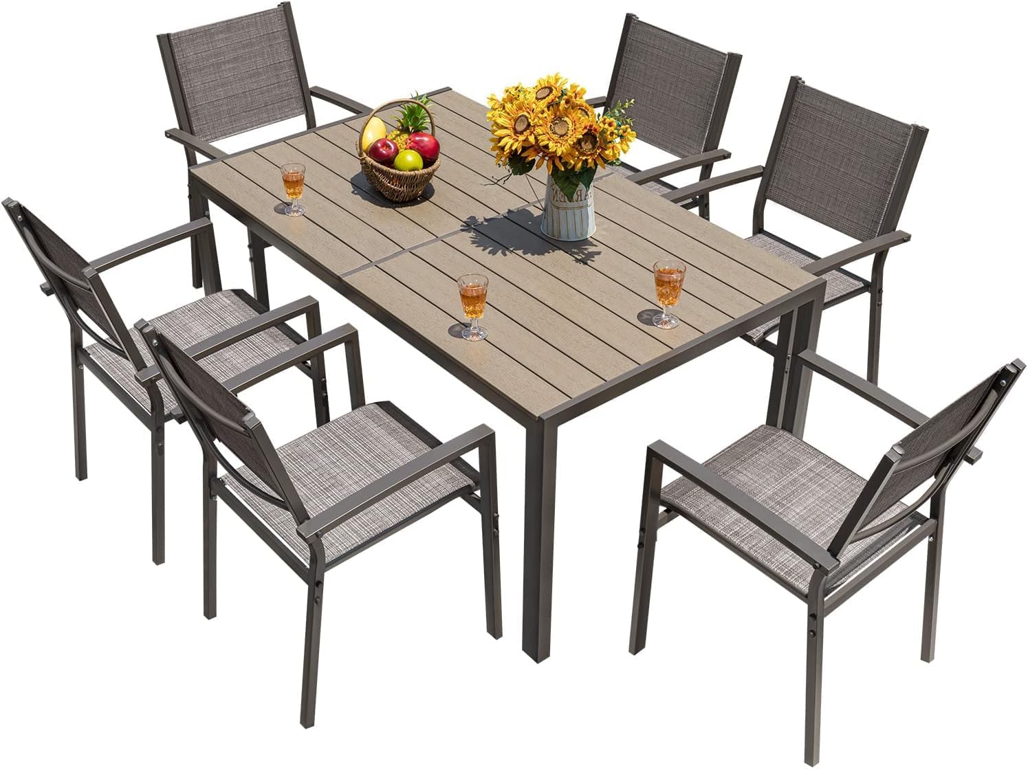 homall-patio-furniture-gartenm-bel-set-7-tlg-grau image 1