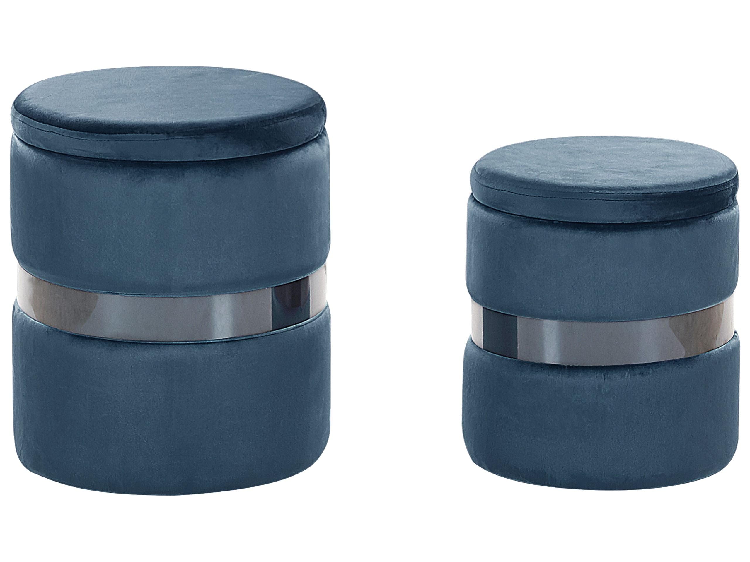 beliani-doris-pouf-samt-blau-2er-set-mit-stauraum image 1