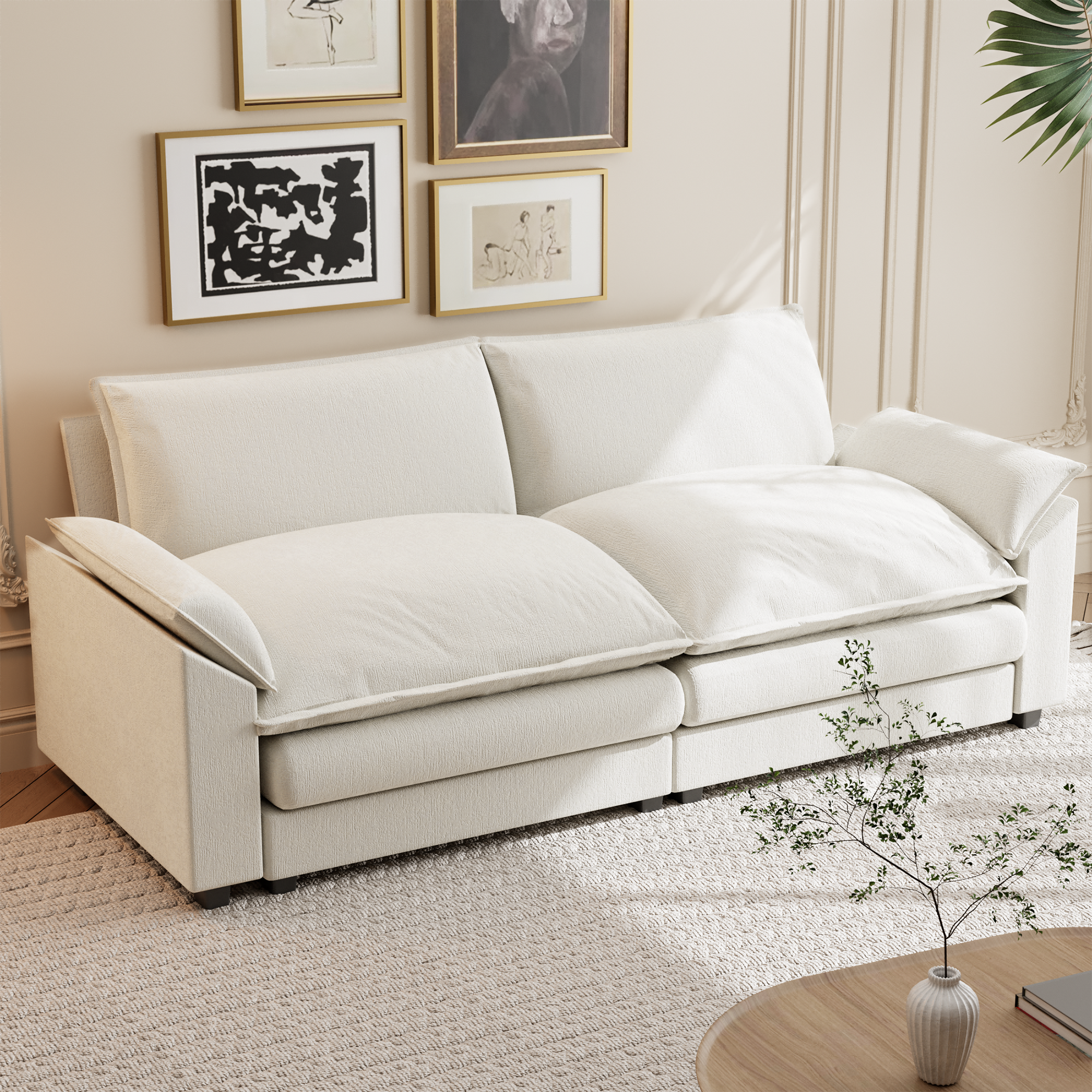 homall-sofa-loveseat-2-sitzer-couch-80-grau image 5