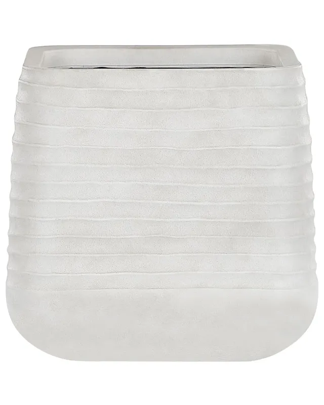 beliani-parikia-blumentopf-quadratisch-50x50-cm-cremewei-wetterfest image 1