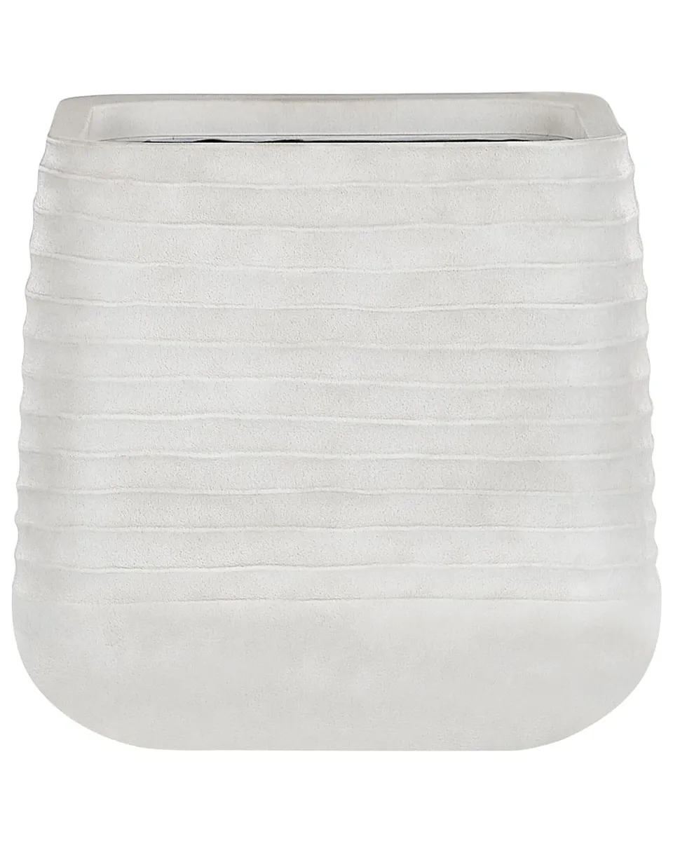 beliani-parikia-blumentopf-quadratisch-50x50-cm-cremewei-wetterfest image 1