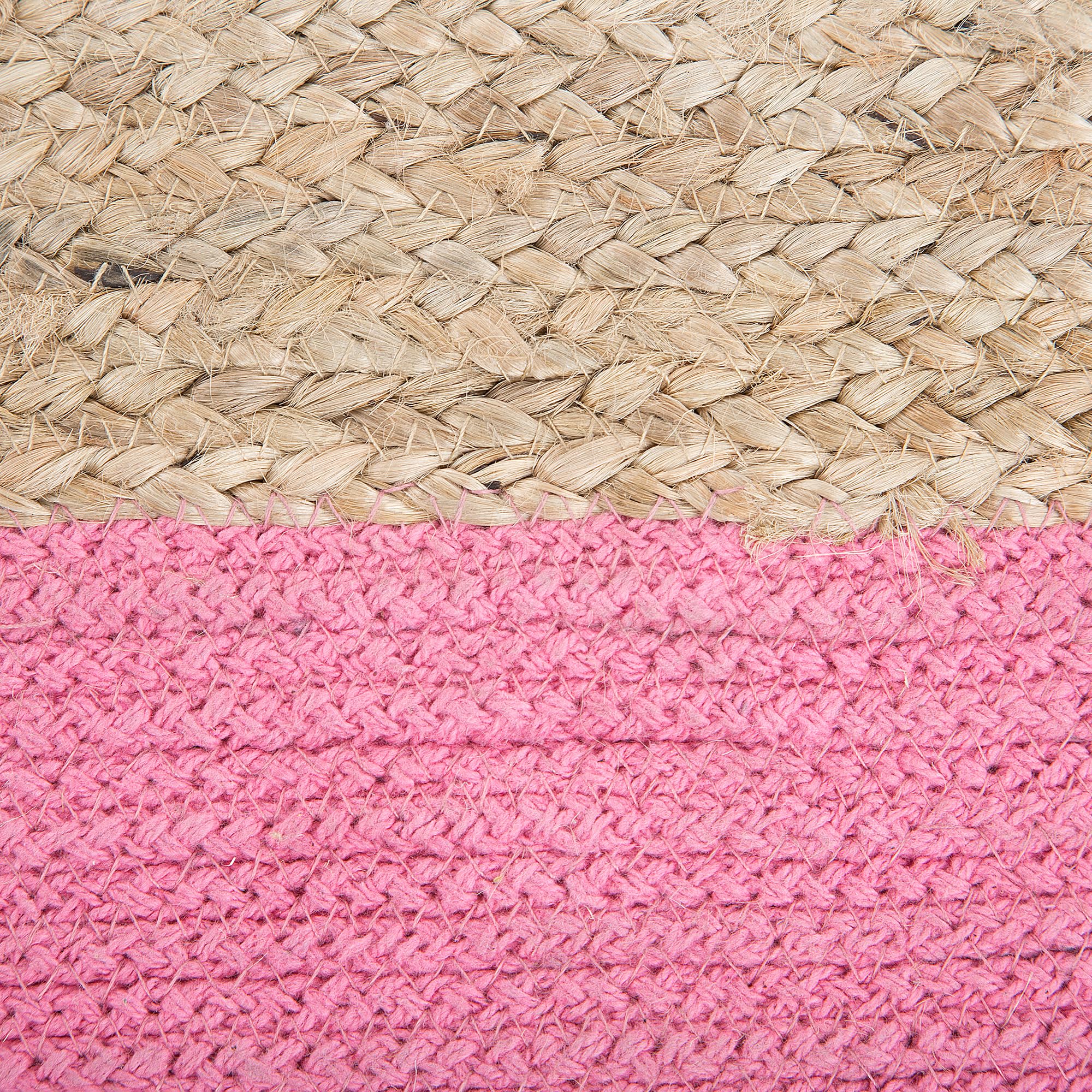 beliani-kirama-pouf-baumwolle-jute-beige-rosa-eckig image 7