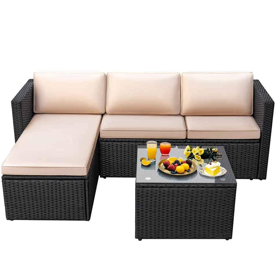 homall-patio-furniture-gartenlounge-beige-rattan-ecksofa-glastisch image 1