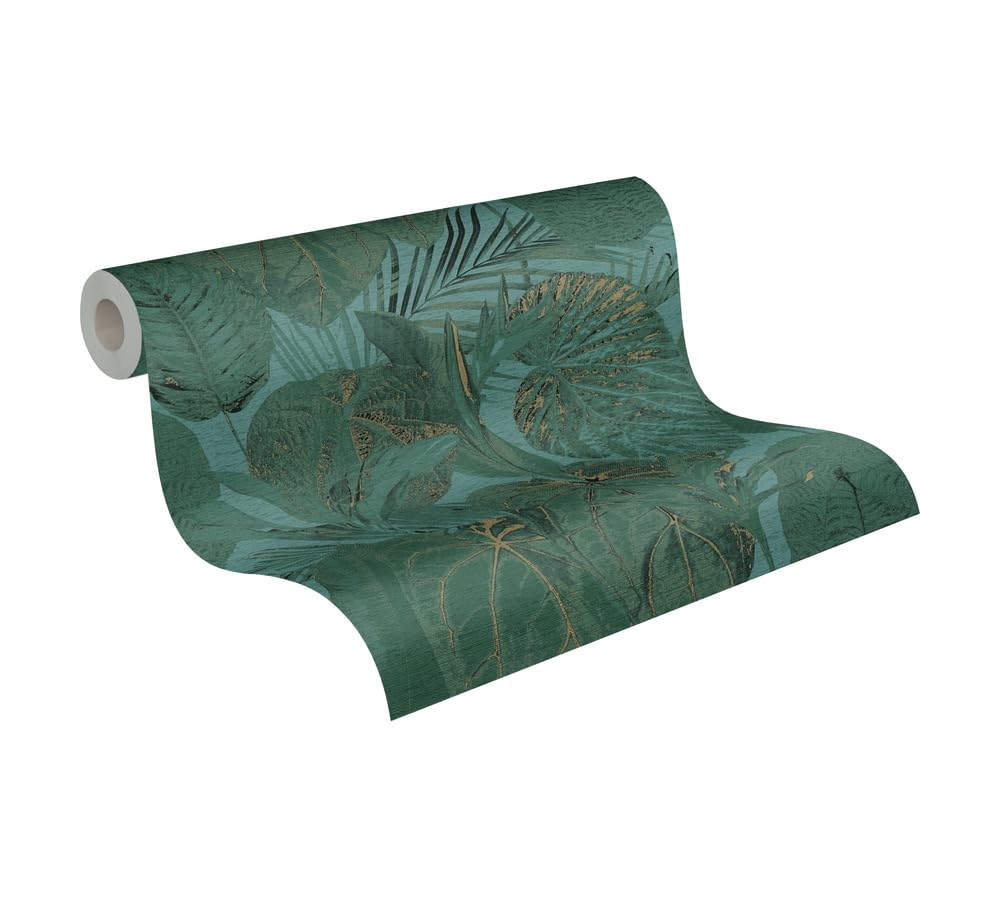a-s-cr-ation-famous-garden-393553-vliestapete-petrol-gr-n-gold image 1