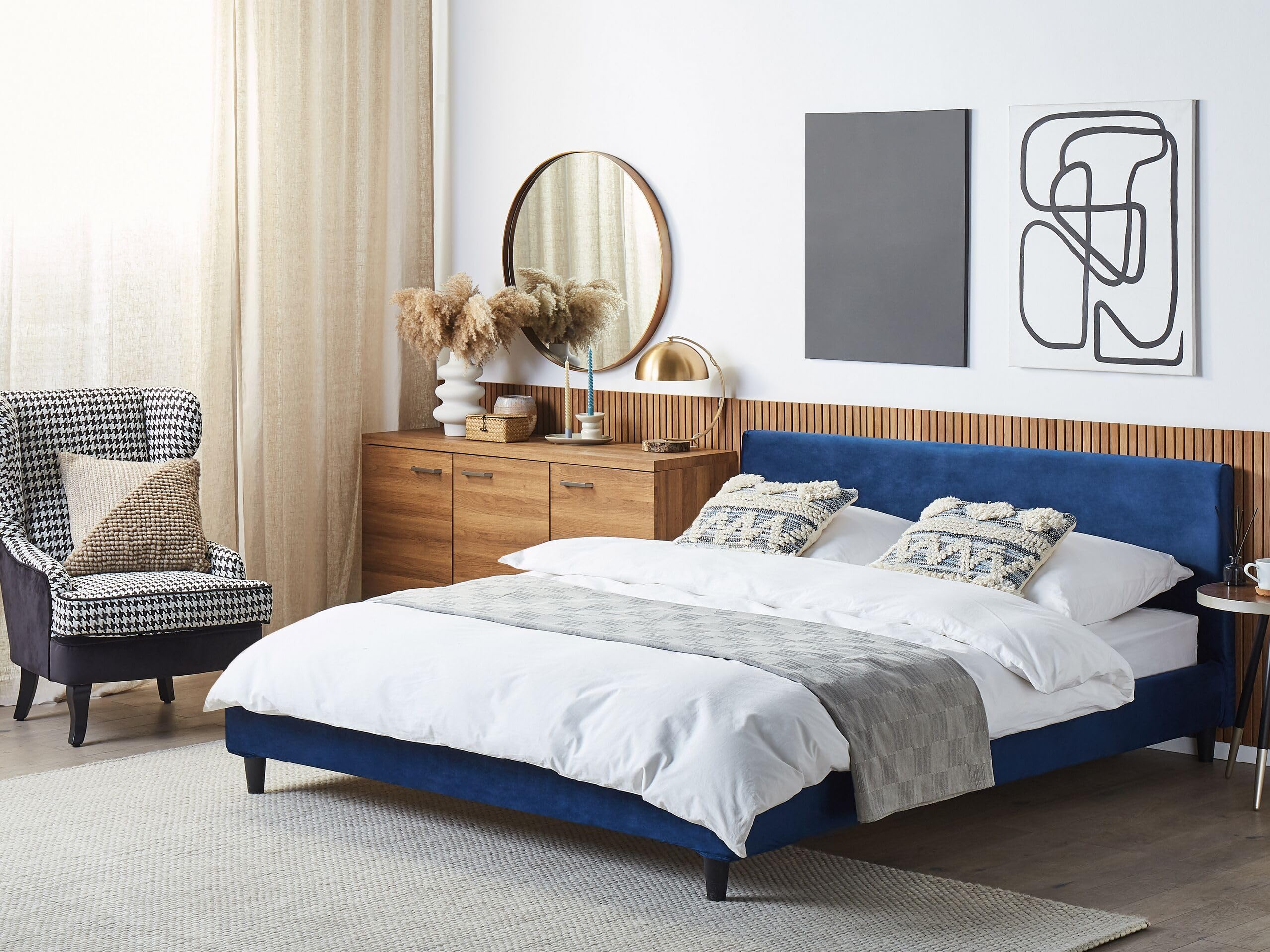 beliani-doppelbett-180x200-cm-samt-dunkelblau-abnehmbar image 2