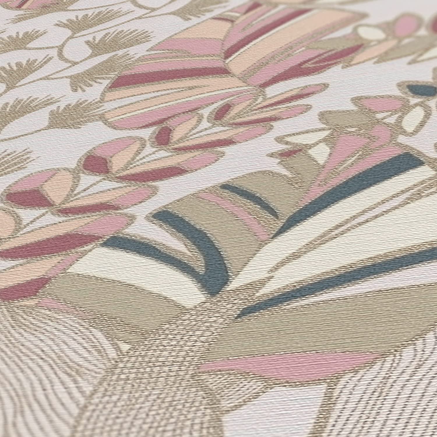 a-s-cr-ation-bl-tter-vliestapete-rosa-wei-gold-10-05-m image 6