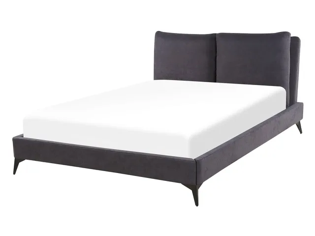 beliani-melle-polsterbett-140x200-chenille-dunkelgrau image 1