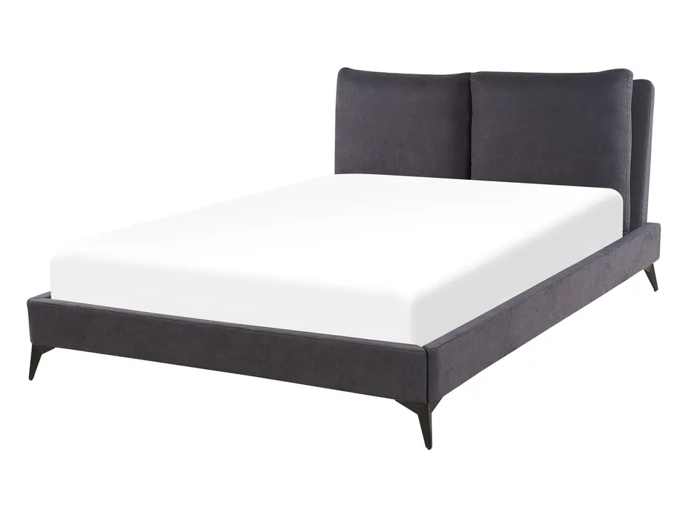 beliani-melle-polsterbett-140x200-chenille-dunkelgrau image 1