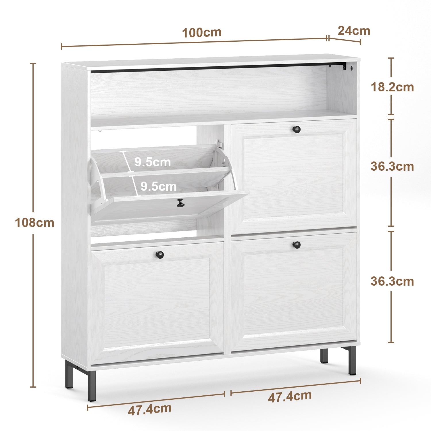 bealife-fs61-schuhschrank-wei-4-klappen-schmal-24-cm image 3