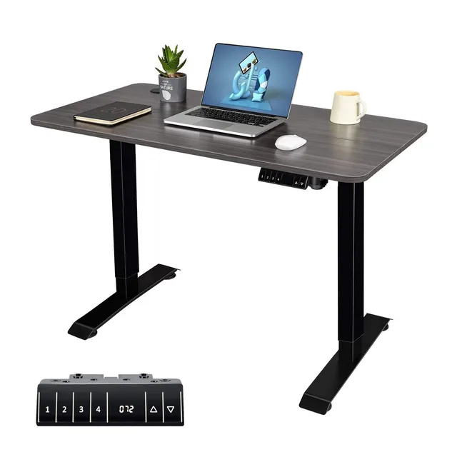 homall-standing-desk-schreibtisch-h-henverstellbar-schwarz-43-zoll image 1
