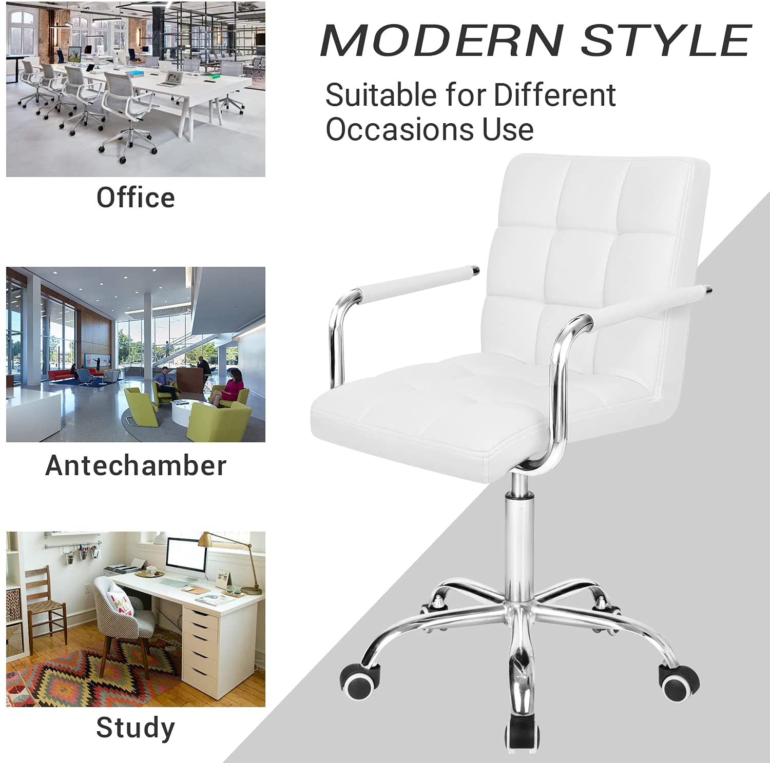 homall-office-leather-chair-b-rostuhl-schwarz-kunstleder-360 image 4