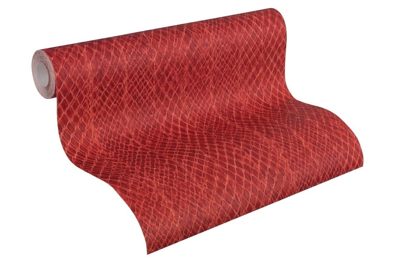 a-s-cr-ation-saffiano-vliestapete-reptil-rot-10-05x0-53-m image 1