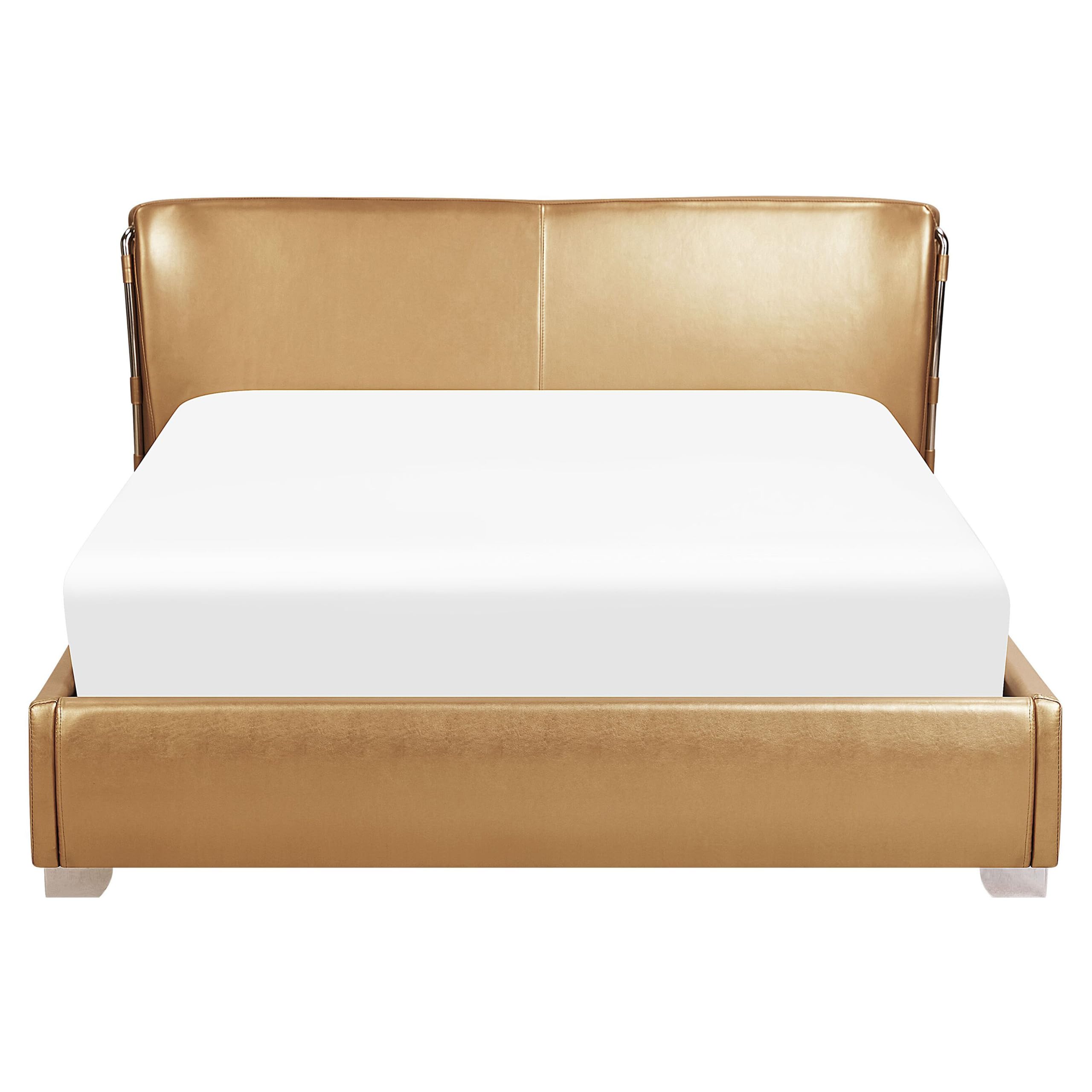 beliani-paris-lederbett-160x200-gold-echtleder-mit-led-beleuchtung image 6