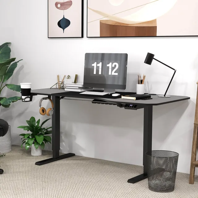 homall-standing-desk-schreibtisch-63-zoll-schwarz-elektrisch image 1