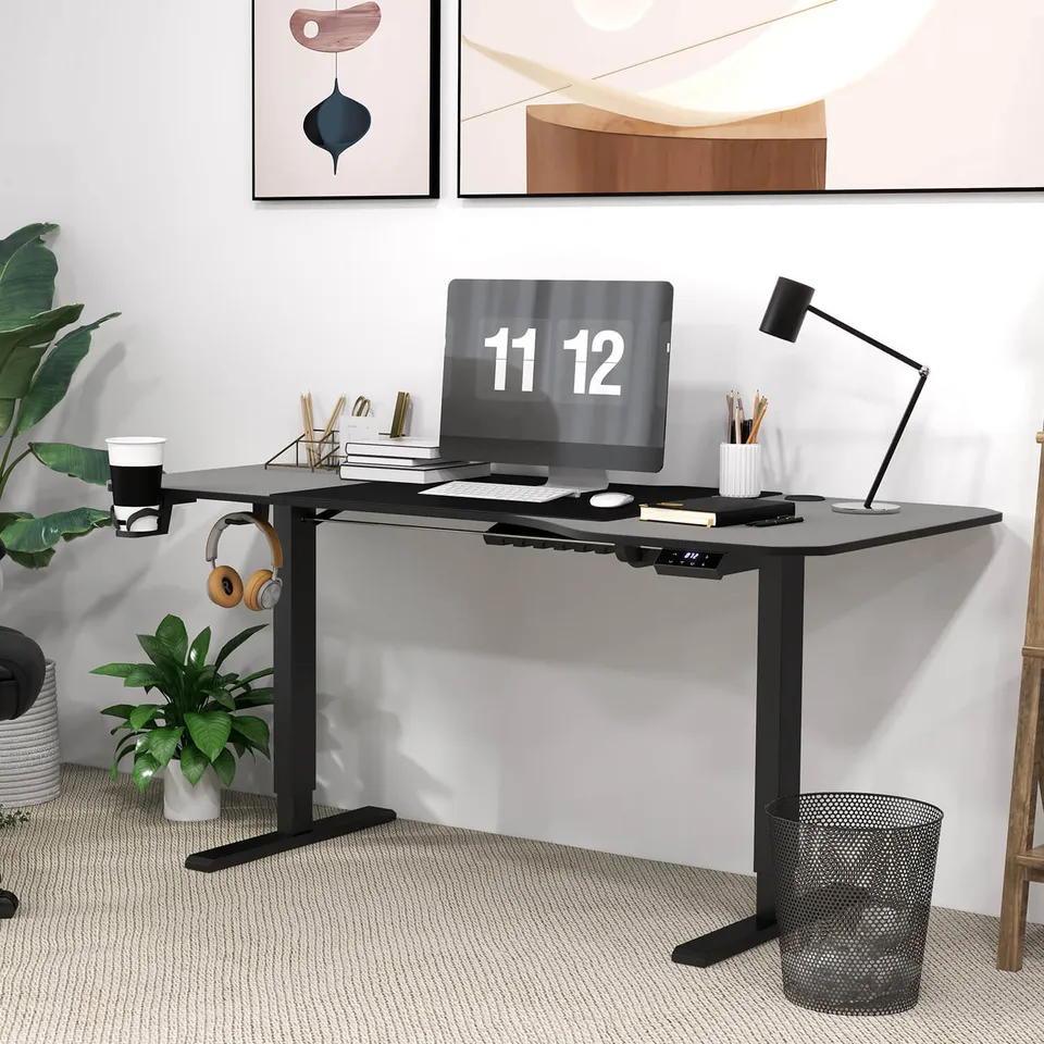 homall-standing-desk-schreibtisch-63-zoll-schwarz-elektrisch image 1