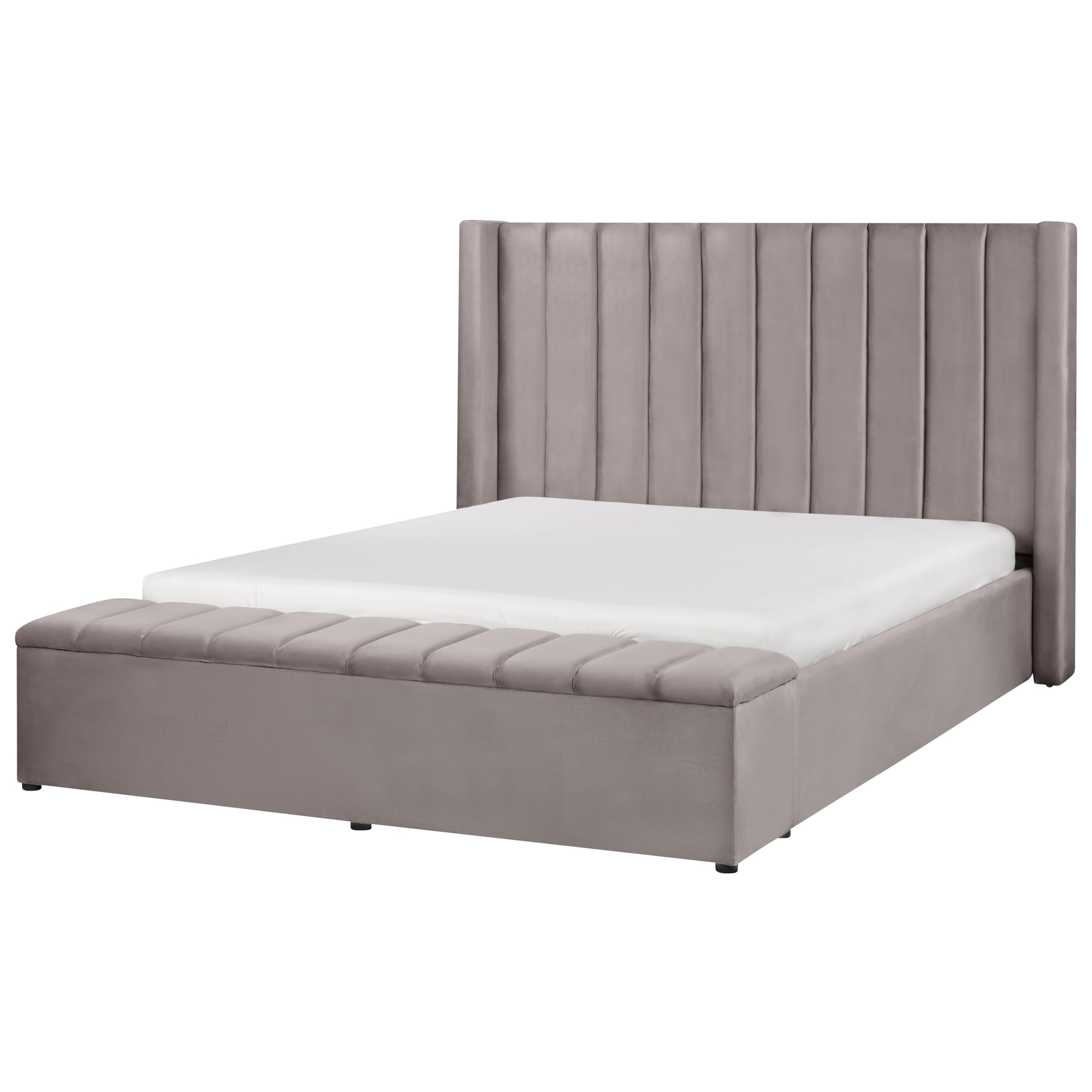 beliani-noyers-bett-samt-grau-160x200-mit-stauraum image 4