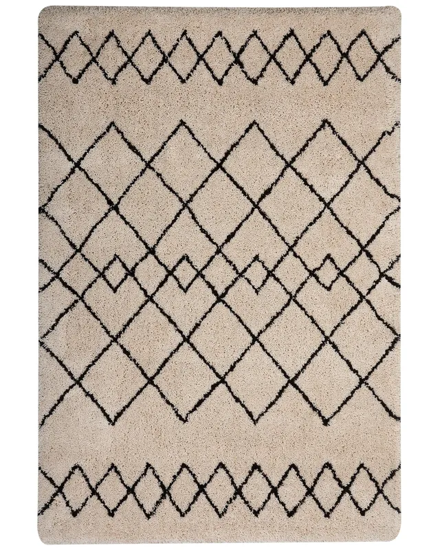 beliani-havsa-teppich-160x230-cm-beige-schwarz-zickzack image 1