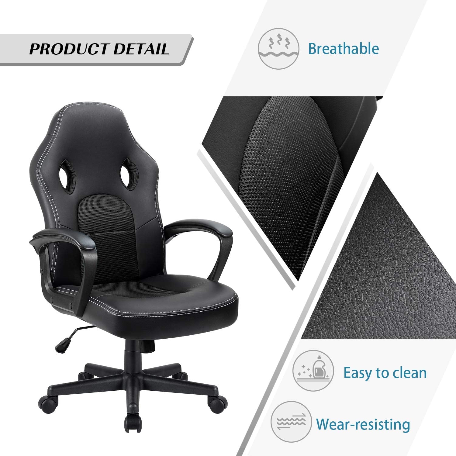 homall-gaming-stuhl-b-rostuhl-kunstleder-schwarz image 4