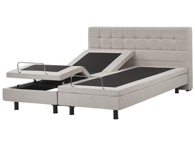 beliani-duke-doppelbett-180x200-elektrisch-beige-leinenoptik image 1