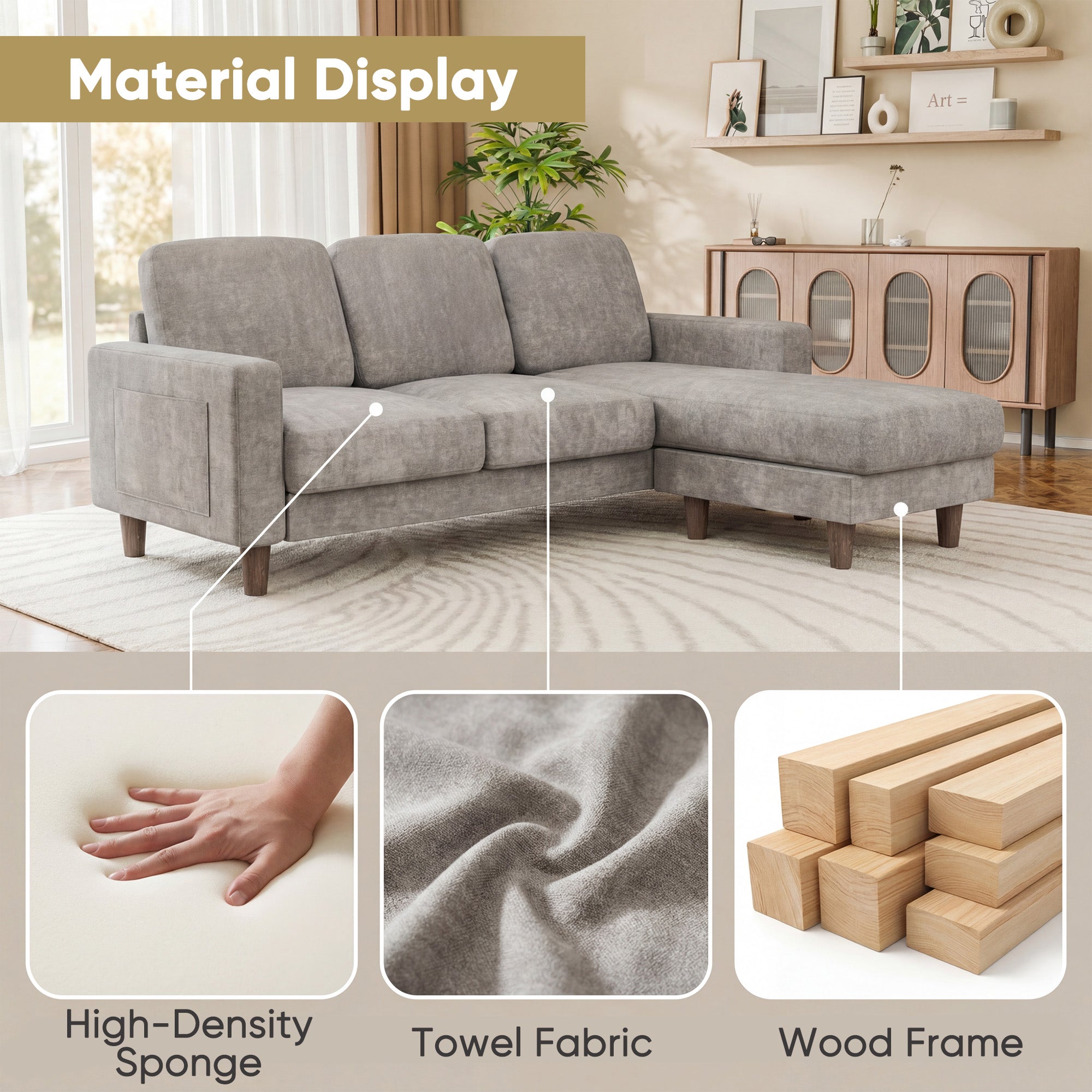 homall-sofa-cloud-sectional-3-sitzer-l-form-grau-cord-mit-hocker image 3