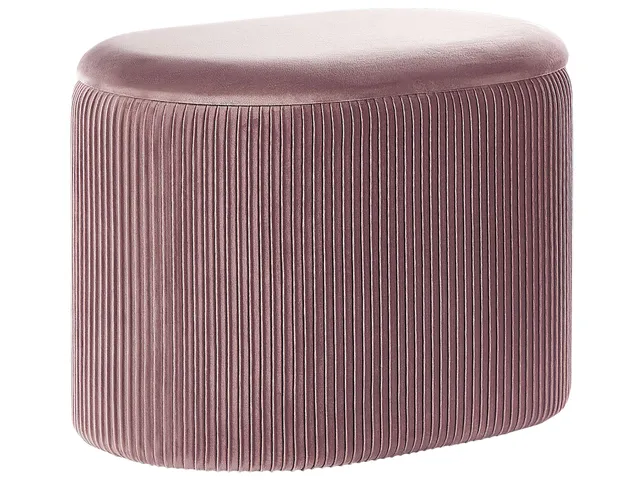beliani-richland-pouf-samt-rosa-oval-55x35-mit-stauraum image 1