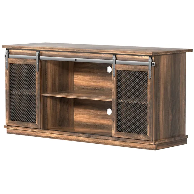 homall-farmhouse-tv-stand-lowboard-braun-f-r-65-zoll image 1