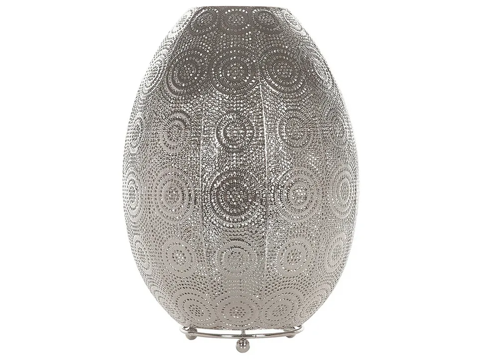 beliani-maringa-tischleuchte-silber-rund-marokkanisch image 1