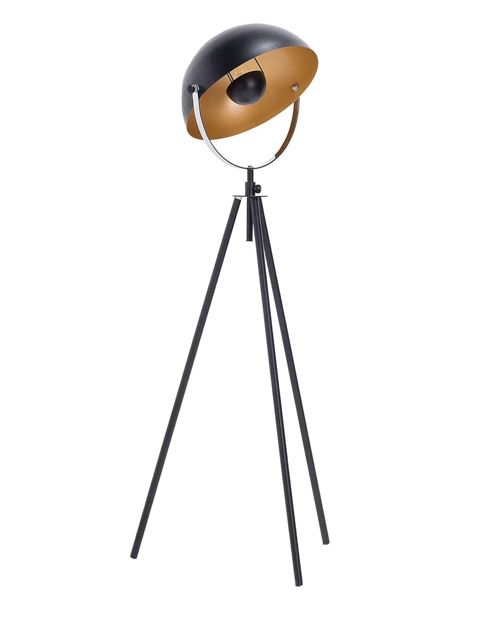 beliani-thames-stehlampe-schwarz-gold-metall-170-cm image 1