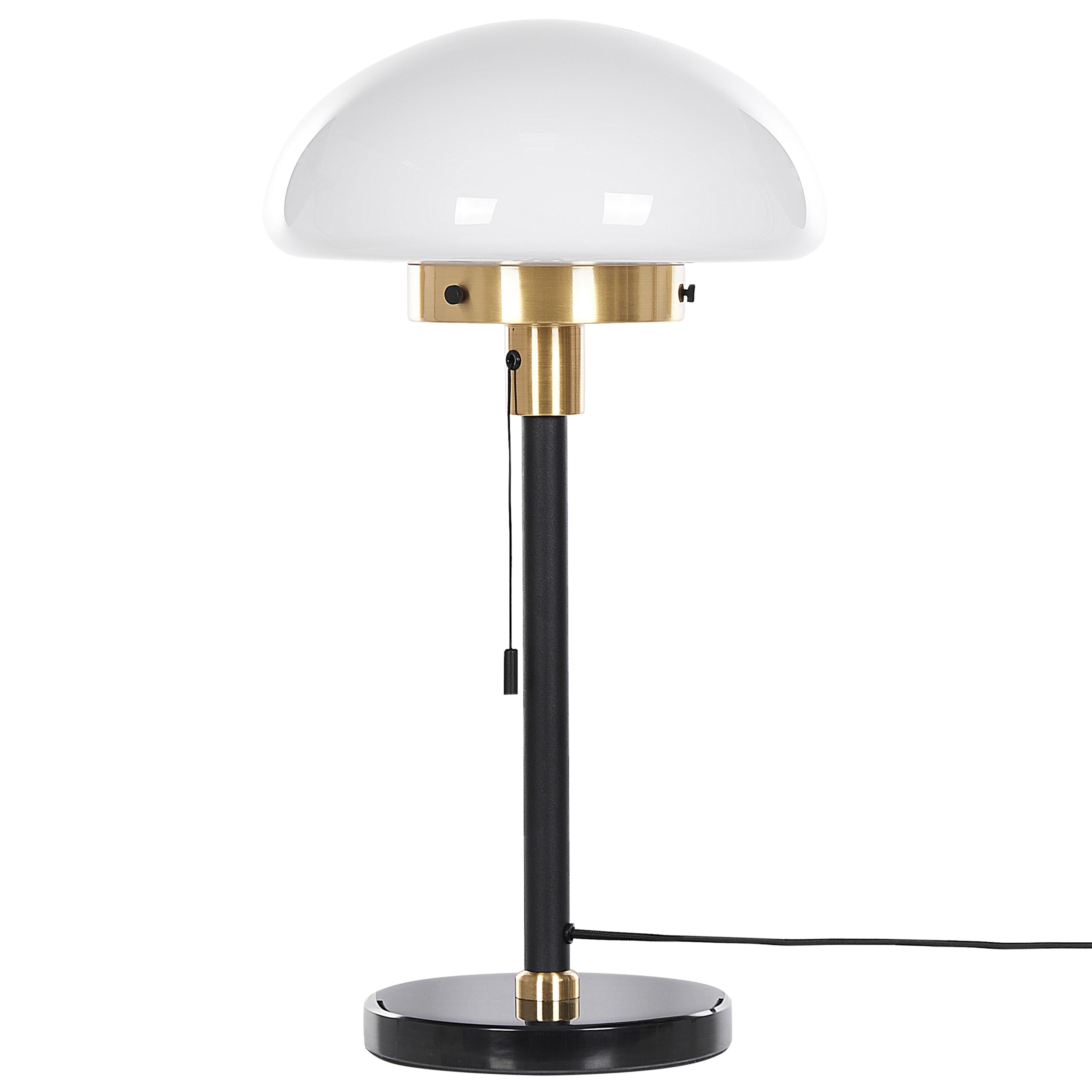 beliani-minija-tischlampe-schwarz-gold-glas-rund image 4