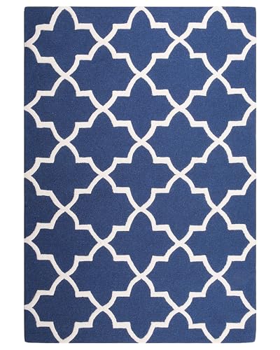 beliani-silvan-teppich-140x200-blau-floral-handgetuftet-wolle image 8