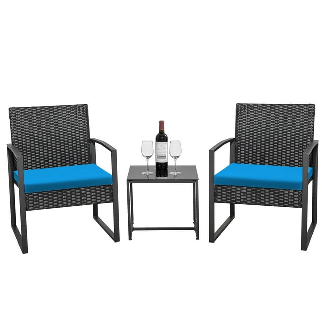 homall-patio-furniture-bistro-set-rattan-schwarz-3-teilig image 8