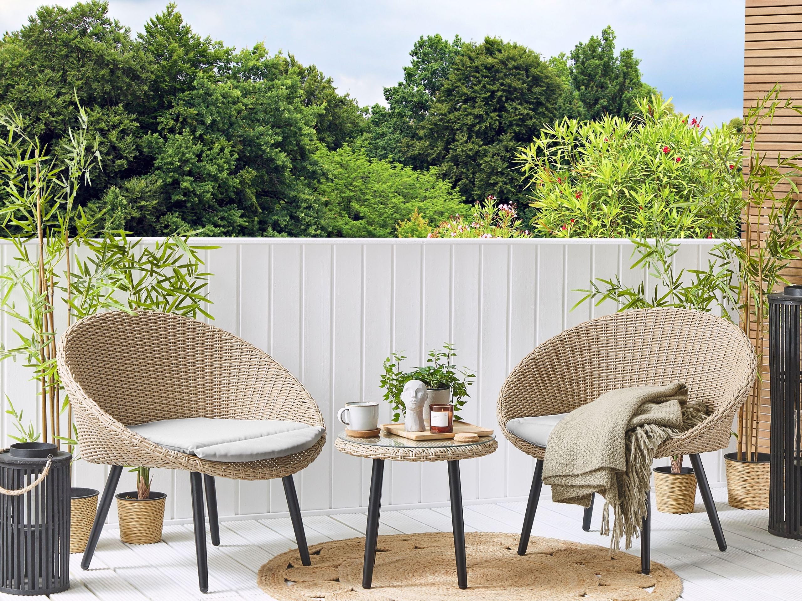 beliani-ortigia-gartenset-rattan-hellbeige-2-sitzer image 2