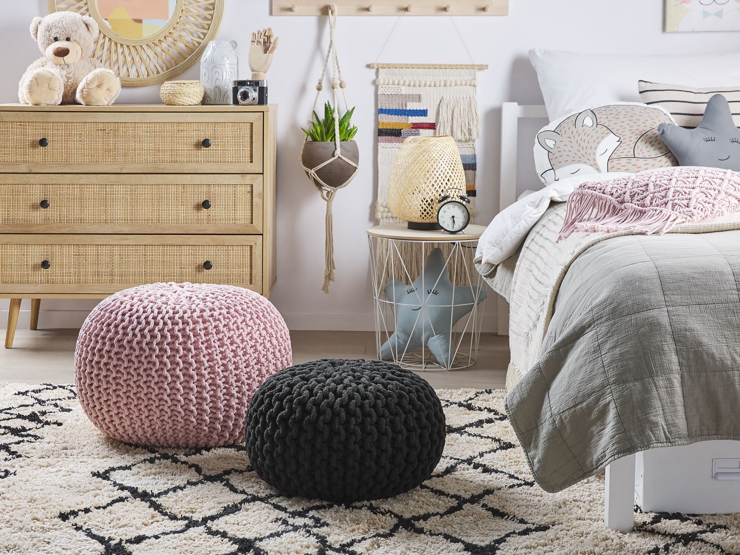 beliani-conrad-pouf-rund-schwarz-baumwolle-40x25-cm image 2