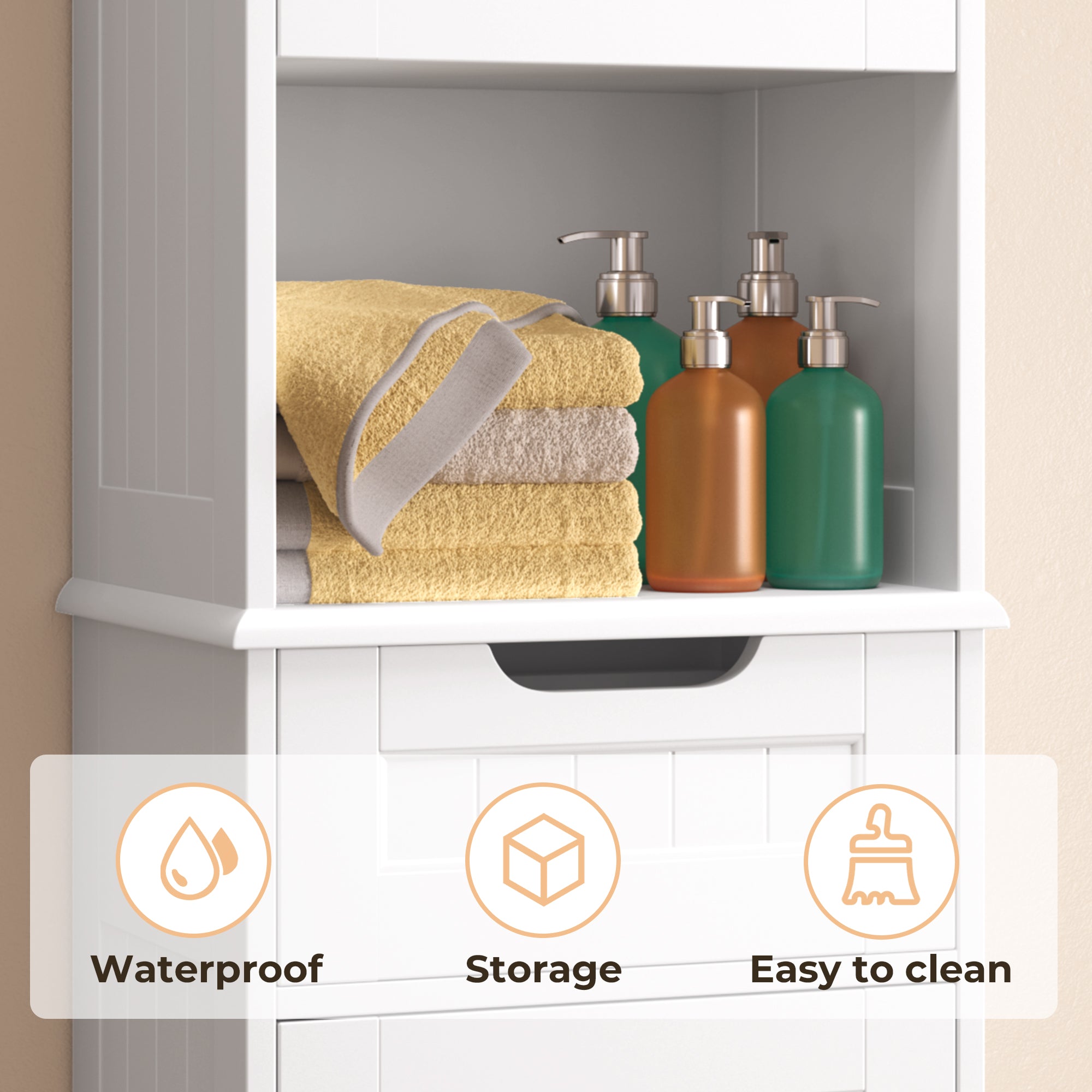 bealife-ap13-badezimmerschrank-schmal-wei-170-cm-mit-schublade image 5
