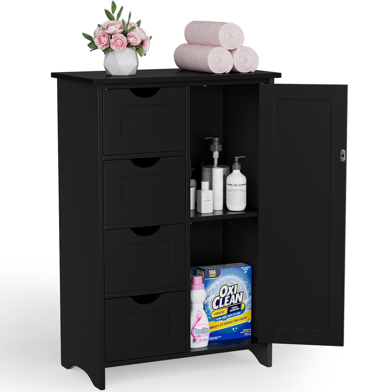 homall-shelf-badezimmerschrank-mit-4-schubladen-badschrank-wei-wasserfest image 8
