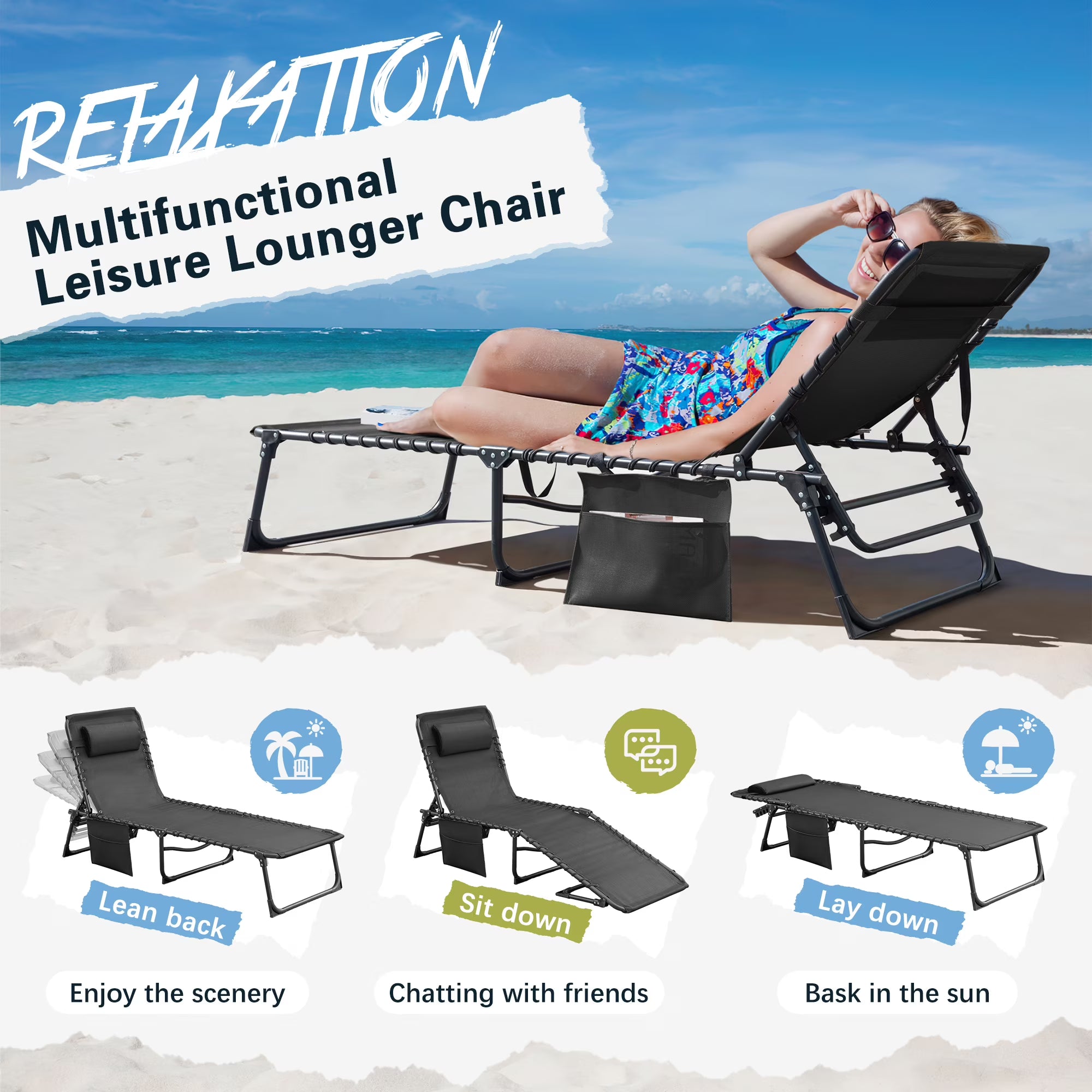 homall-patio-furniture-liegestuhl-beige-klappbar-textilene image 5
