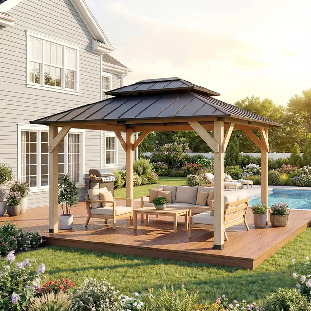homall-patio-furniture-gartenpavillon-12x16-holz-stahldach image 1