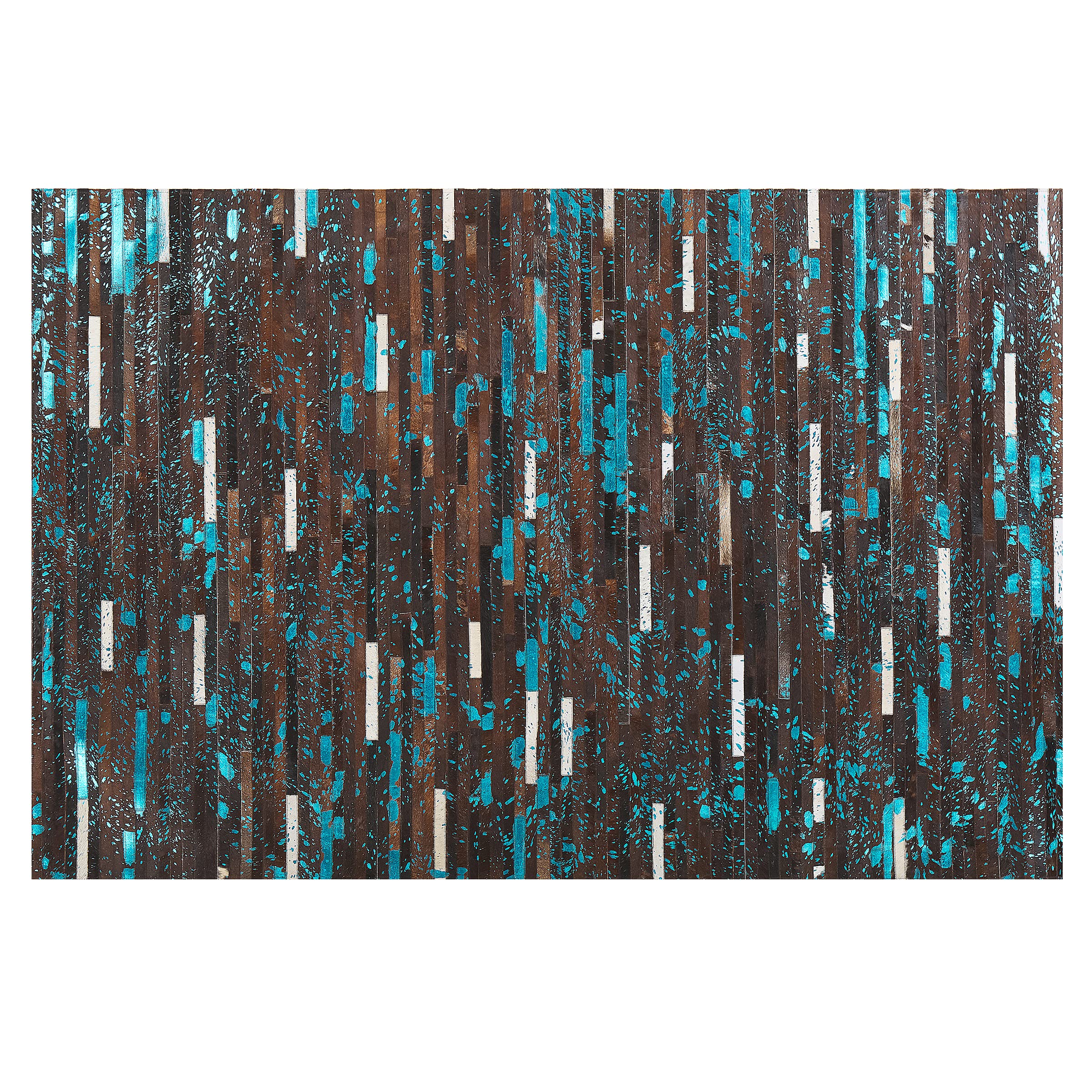 beliani-kisir-lederteppich-160x230-braun-patchwork-mosaik image 4