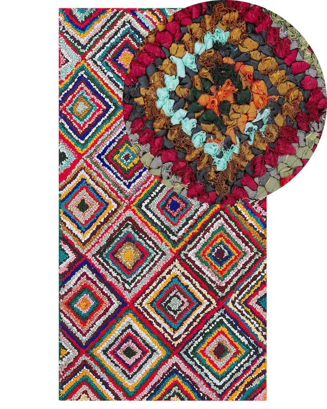 beliani-kaiseri-teppich-baumwolle-mehrfarbig-80x150-cm image 1