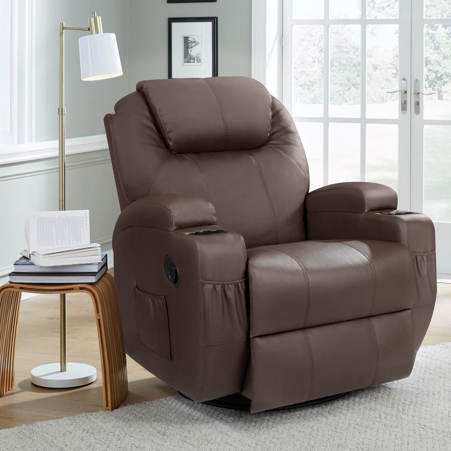 homall-recliner-chair-massagesessel-braun-heizung image 2